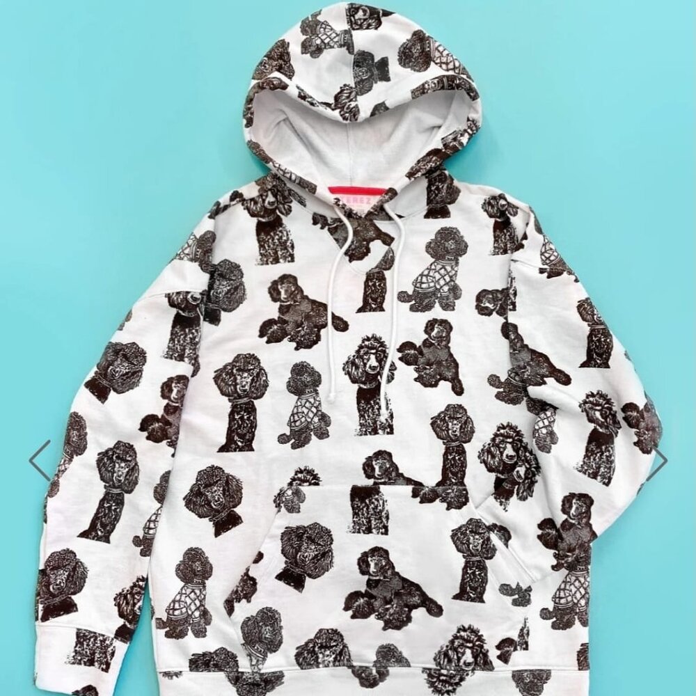 Terez X Torchd Hoodie in Black and White (Poodle Hoodie) - NWOT
